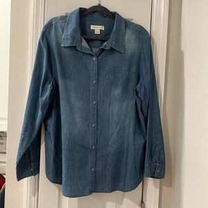 Christopher & Banks Blue Relaxed Button Down Shirt